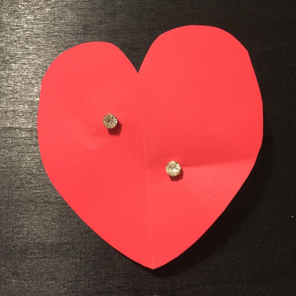 Faux diamond stud earrings